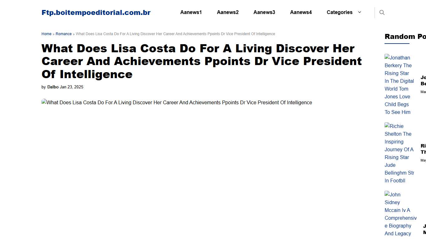 What Does Lisa Costa Do For A Living Discover Her Career And Achievements Ppoints Dr Vice President Of Intelligence