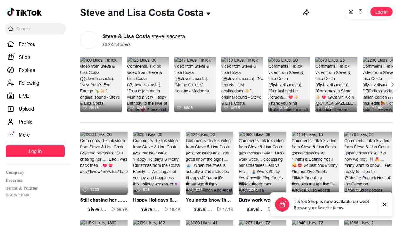 Steve and Lisa Costa Costa TikTok